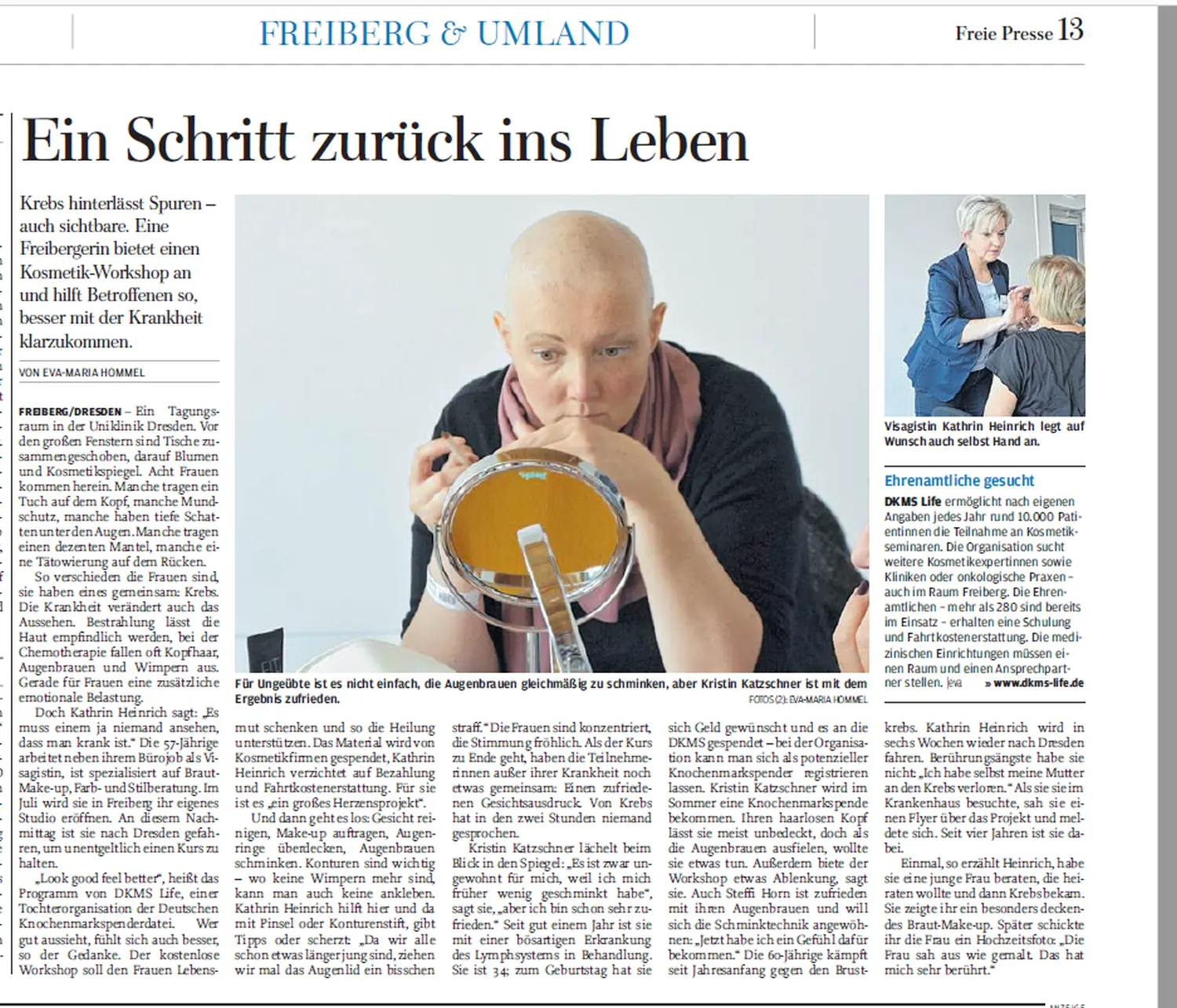 Beautyconcept Herzensprojekt in der Zeitung